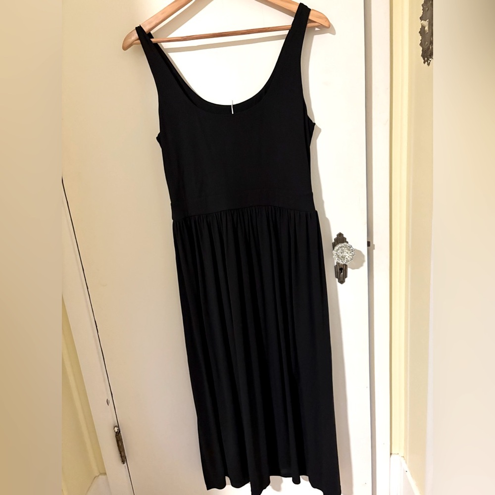 Black Viscose tank dress with full skirt